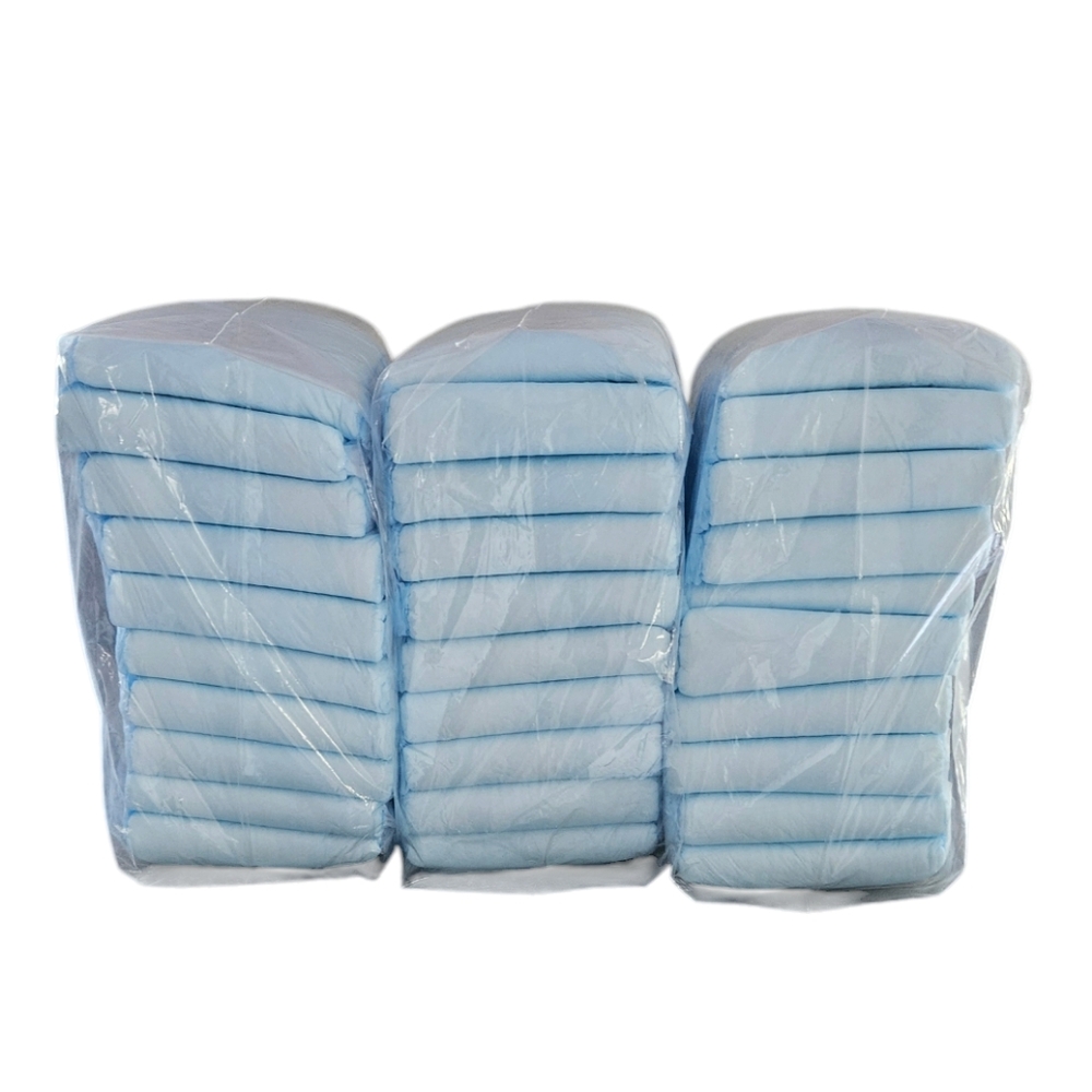 1 BUNDLE OF 3 PKS UNDERPAD FLUFF LIGHT BLUE. BACKSHEET 30"x 30"- 10ea/Pk